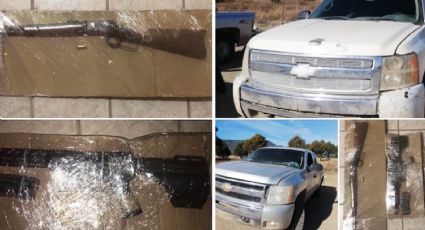 Encuentran dos camionetas abandonadas en sierra de Sonora; contenían dos armas largas