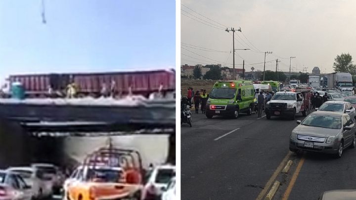 VIDEO: Se desploma parte de puente vehicular en carretera México-Pachuca y desata caos