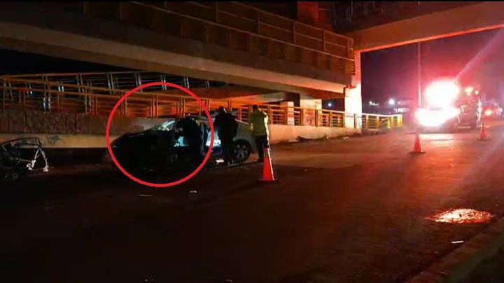 Brutal: Conduce a exceso de velocidad y se estrella contra un muro en Ciudad Obregón