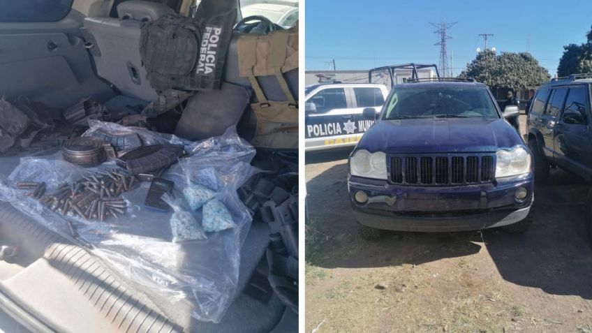 Golpe al crimen: Aseguran vehículo con droga y armas en Loma de Guamúchil