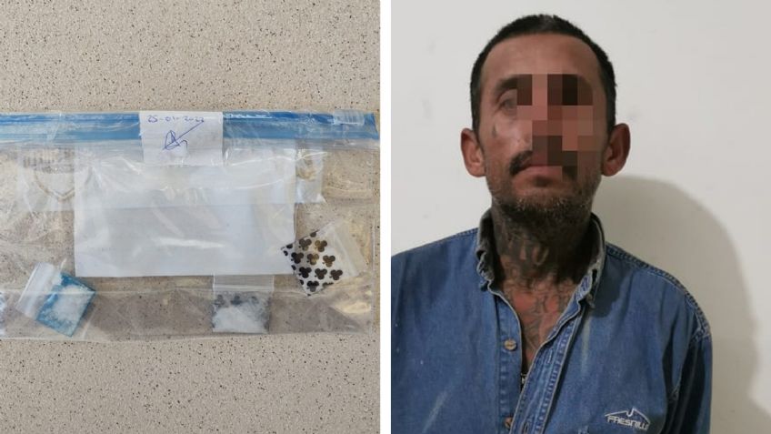 Sorprenden a supuesto 'tirador' armado en Sonora; llevaba metanfetamina y machete