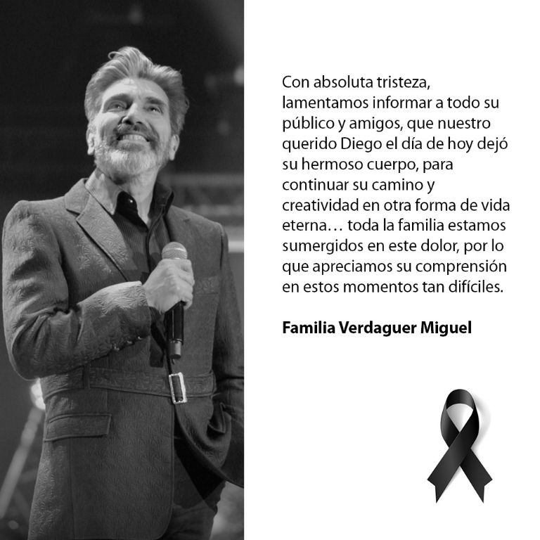 En la imagen, el comunicado oficial sobre la muerte de Diego Verdaguer