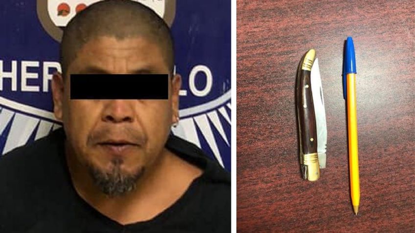 Violencia en Hermosillo: Arrestan a Alfonso Antonio cuando amenazaba a una mujer con navaja