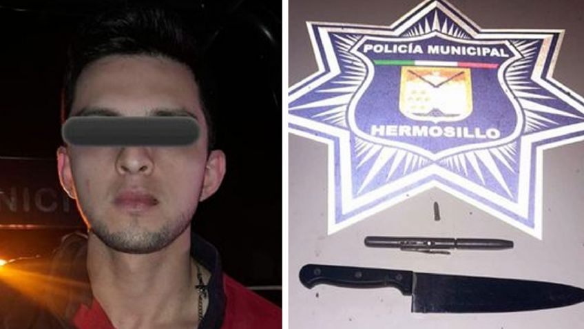 Aprehenden a joven de 21 años en posesión de armas prohibidas en Hermosillo
