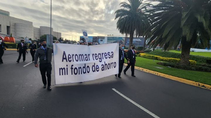 Caos en el Aeropuerto de la CDMX; Pilotos de Aeromar protestan por falta de pagos