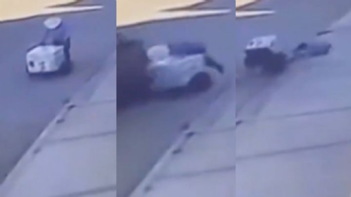 VIDEO: Automovilista atropella a un hombre de la tercera edad; vendía paletas y 'bolis'