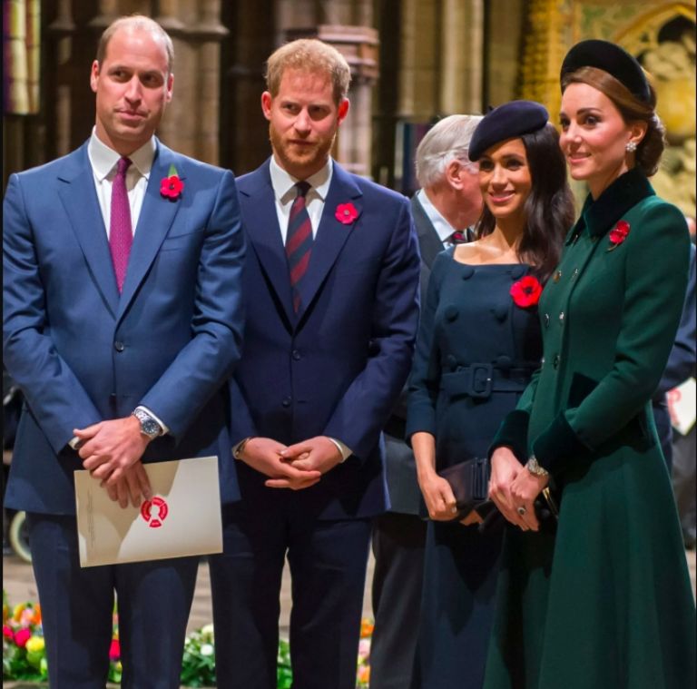 William, Harry, Kate y Meghan 