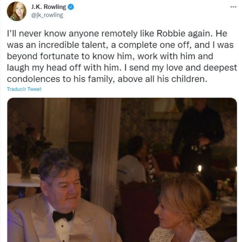 J. K. Rowling y Robbie Coltrane