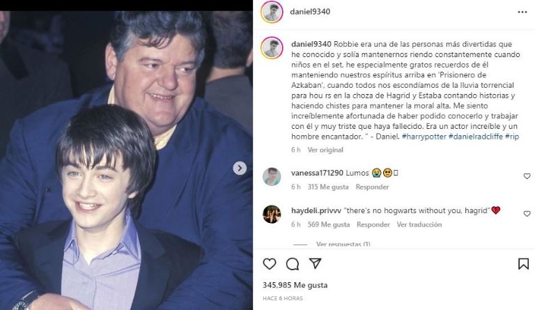 Daniel Radcliffe y Robbie Coltrane