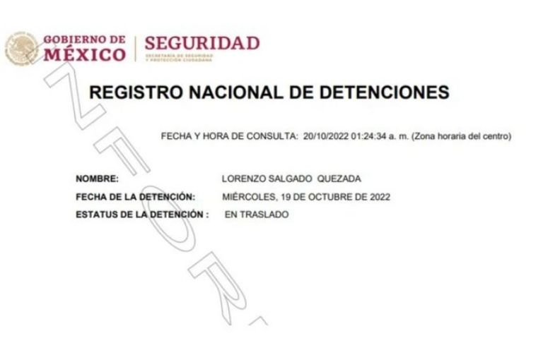 Detención de  Lorenzo Salgado Yob