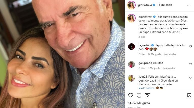 Gloria Trevi felicita a su papá en Instagram