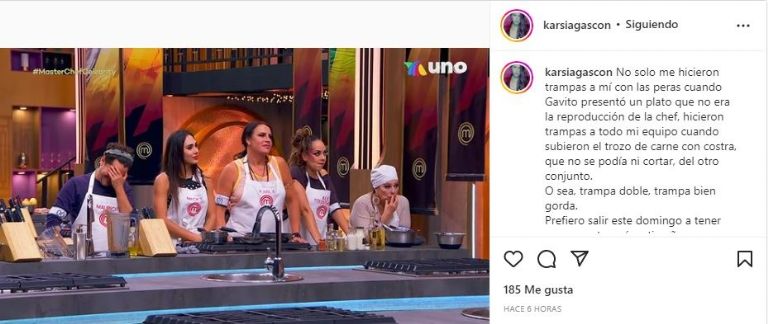 Karla Sofía Gascón pide irse de 'MasterChef Celebrity'