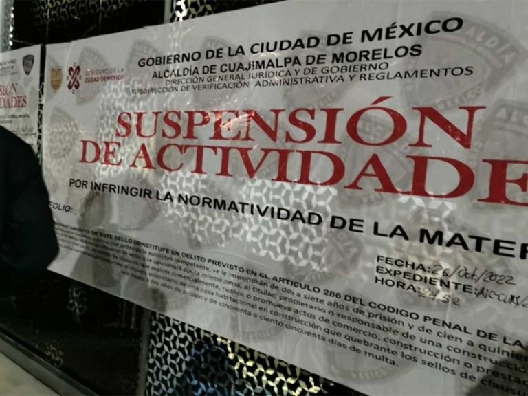 Clausuran establecimiento en cdmx 