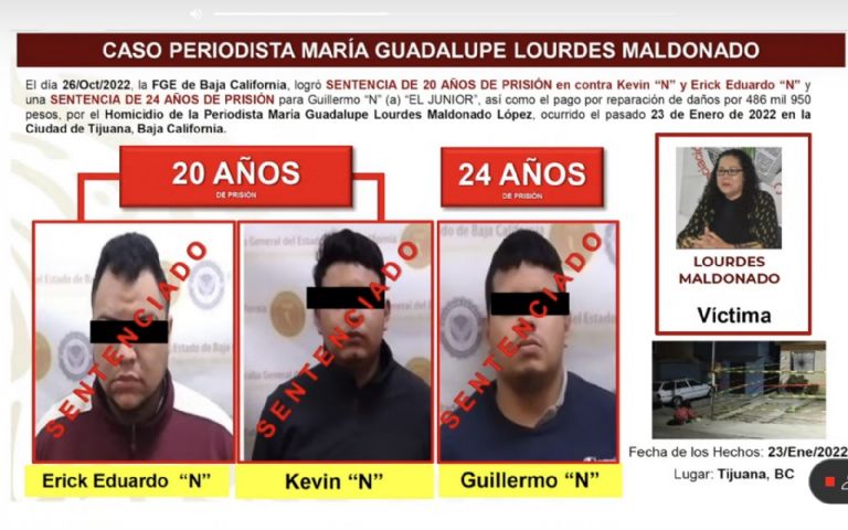 Sentencian a involucrados en homicidio de Lourdes Maldonado. Foto: Twitter