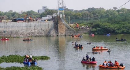 Decesos por colapso de un puente en India sube a 137; hay 9 funcionarios detenidos