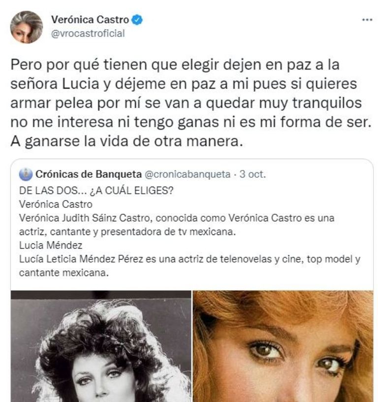 Verónica Castro tuit