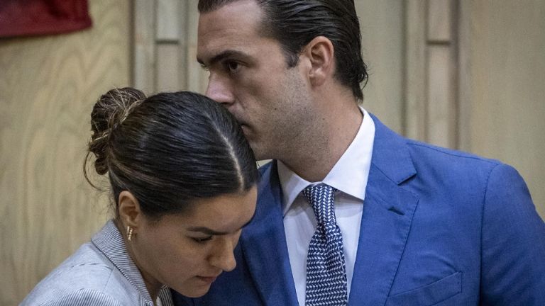 Pablo estuvo acompañado por su esposa Ana Araujo