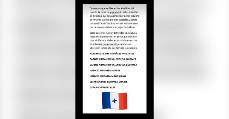 6 Yaquis inocentes habrían sido detenidos