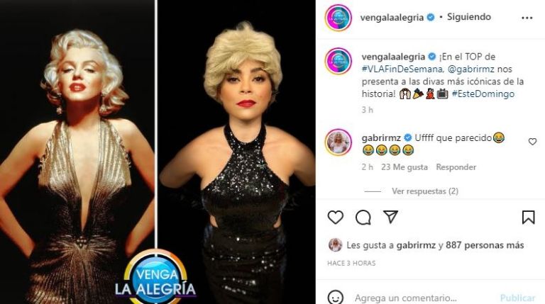 Gaby Ramírez parodiando a Marilyn Monroe