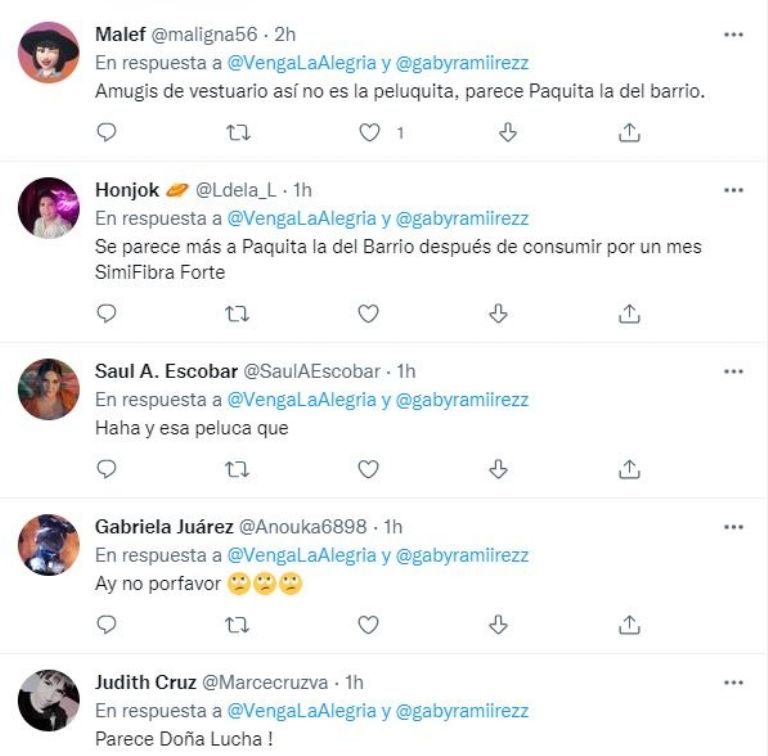 Comentarios negativos a Gaby Ramírez