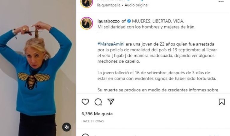 Laura Bozzo protesta por las mujeres en Irán