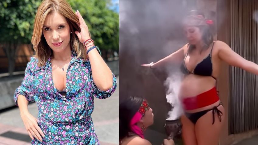 ¿A punto de dar a luz? Andrea Escalona luce impactante panza de embarazo y sorprende a Televisa