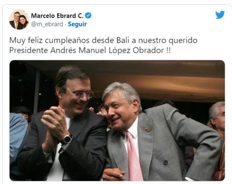 Felicitan a AMLO por su cumpleaños. Foto: Twitter