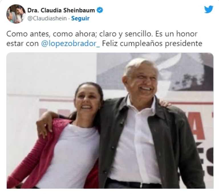 Felicitan a AMLO por su cumpleaños. Foto: Twitter