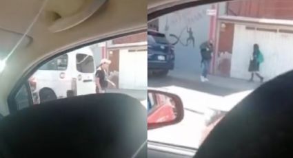 (VIDEO) "¿Se la quería llevar, no?": Captan a 'combi' en el Edomex evitar que pasajera descienda