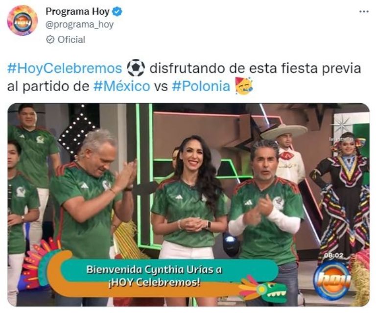 Cynthia Urías en Hoy