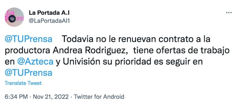 Twitter @LaPortadaAI1