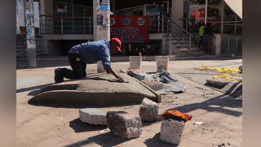 Ciudad Obregón: Rehabilitan rampa por la calle 5 de febrero y Galeana