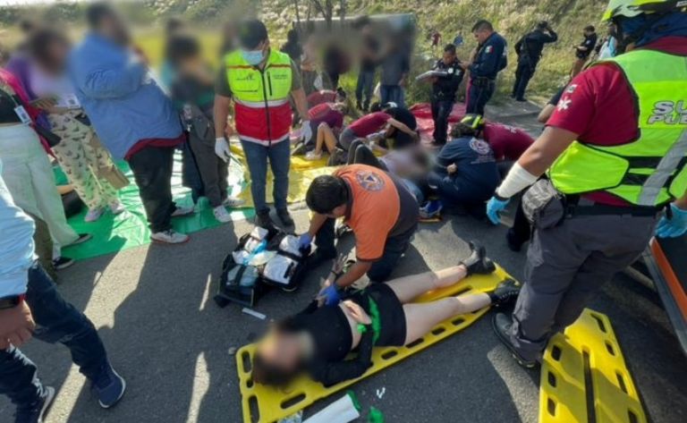 Vuelva autobús de pasajeros 