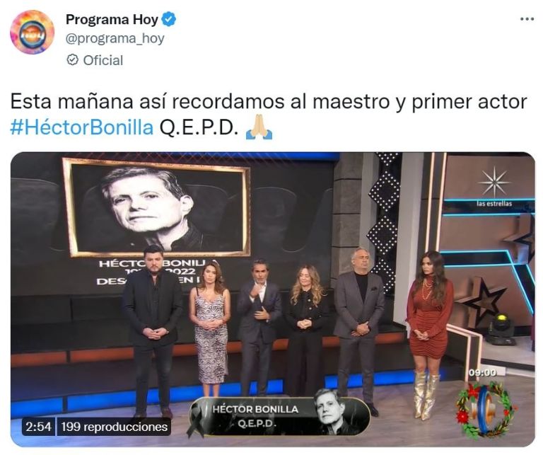 Rinden homenaje a Héctor Bonilla en Hoy