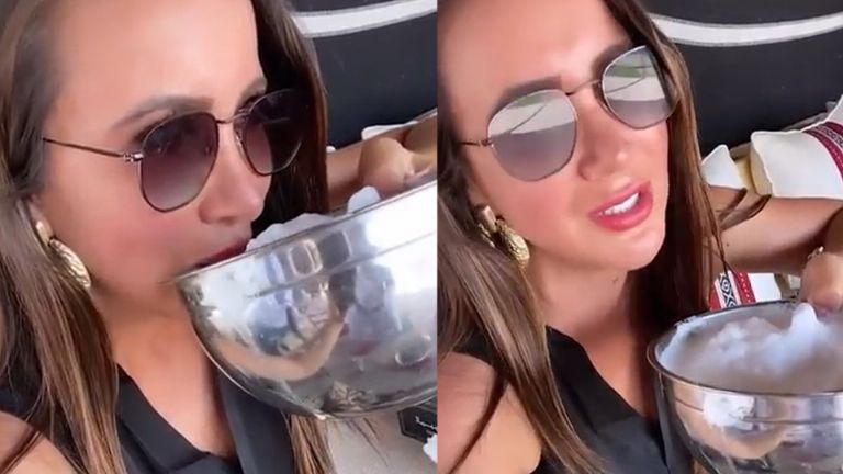 Mariazel probó la leche de camello