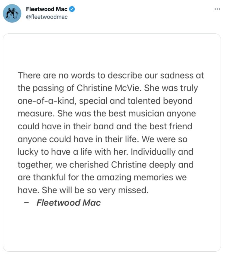 Twitter @fleetwoodmac