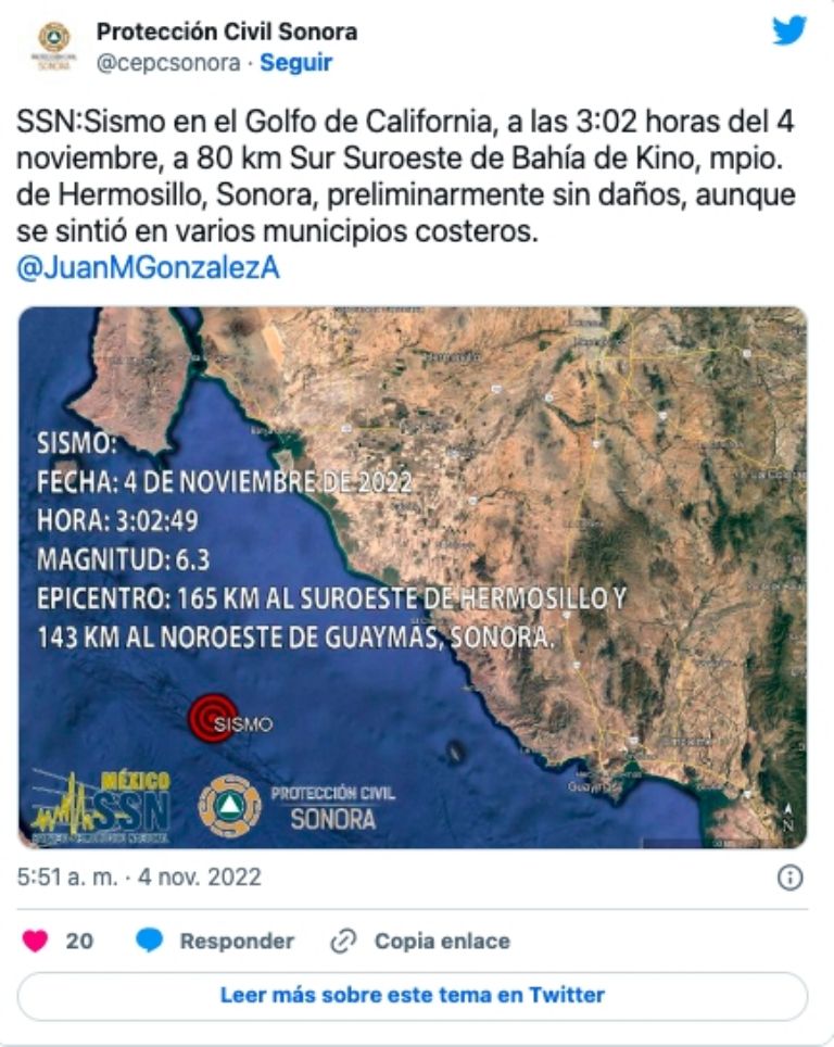 Sismo Sonora 
