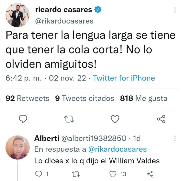 tuit de Ricardo Casares