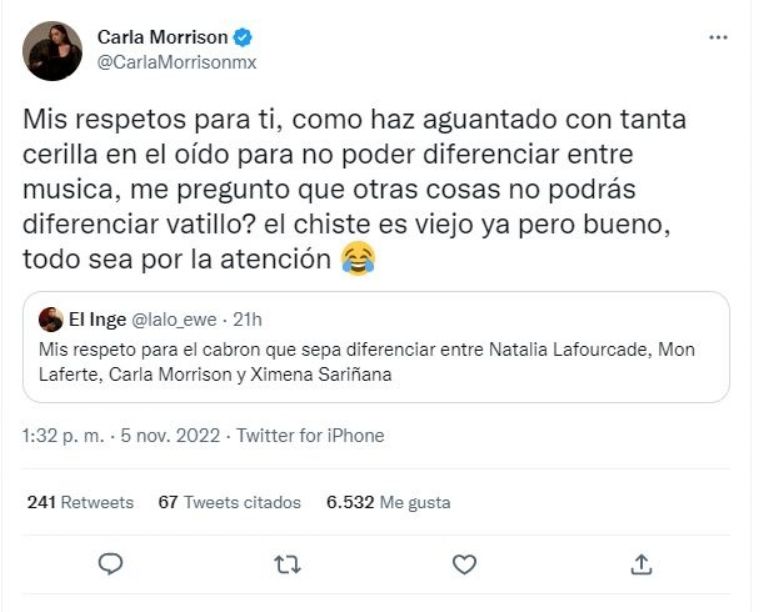 Carla Morrison exhibe a uno de sus fans