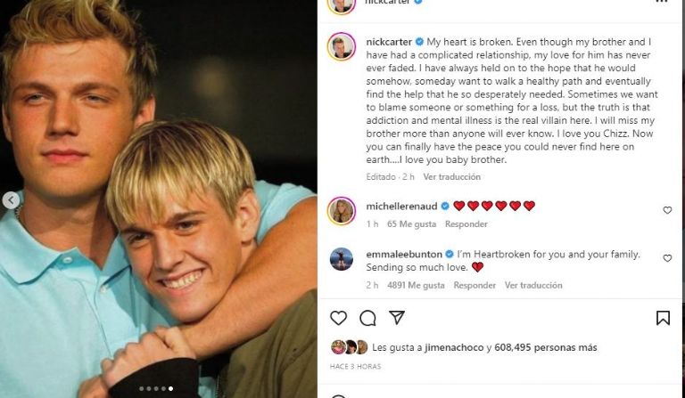 Reacción de Nick Carter