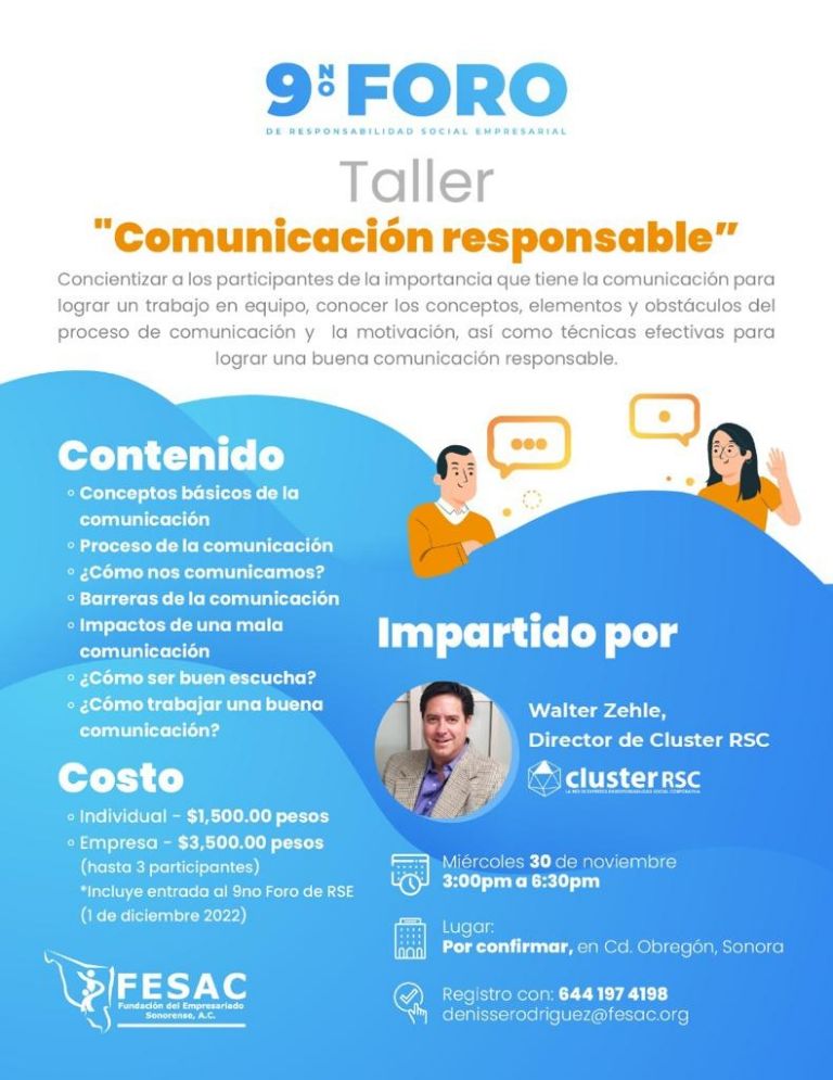 El taller se impartirá el próximo 30 noviembre