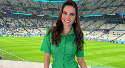 Tras derrota de México, Tania Rincón luce coqueto 'outfit' en Mundial de Qatar y derrite a Televisa