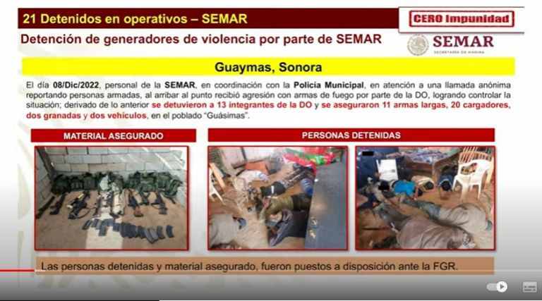 Informan de detenciones en Sonora. Foto: Gobierno de México