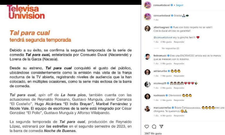 Consuelo presumió la buena noticia