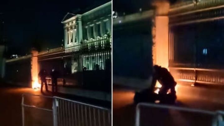 VIDEO: Así fue el incendio en la puerta del Palacio de Buckingham, residencia de Carlos III