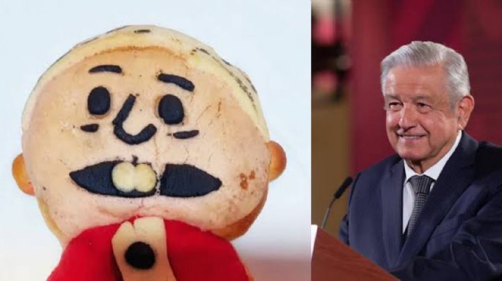 Perfecto para el frío y el café caliente: Crean 'Pejesanta', pan donde AMLO luce como 'Santa Claus'