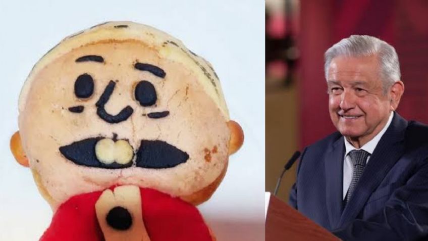 Perfecto para el frío y el café caliente: Crean 'Pejesanta', pan donde AMLO luce como 'Santa Claus'