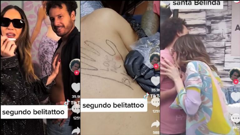 Belinda tatúa a uno de sus fans