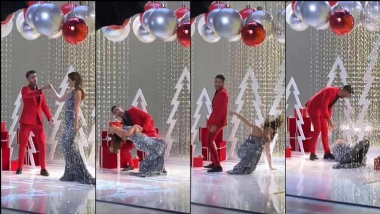 Jacqueline Bracamontes sufre tremenda caída