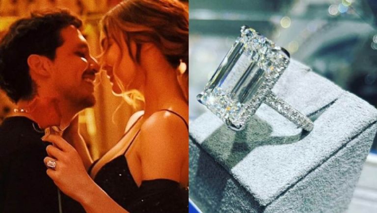 En la imagen, el anillo con el que Christian Nodal le pidió matrimonio a Belinda